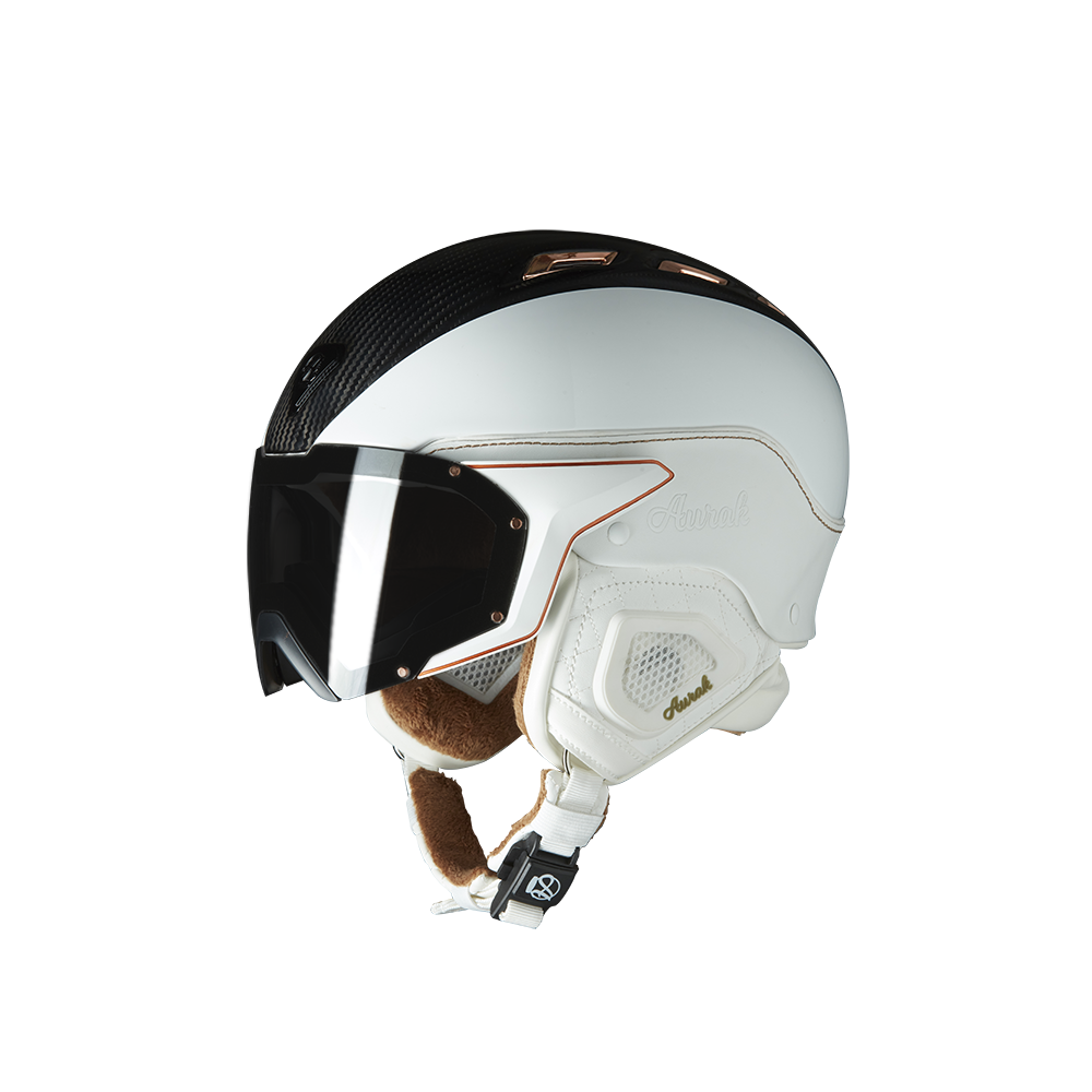 Casco de esquí Falcon Y – Oro rosa & blanco